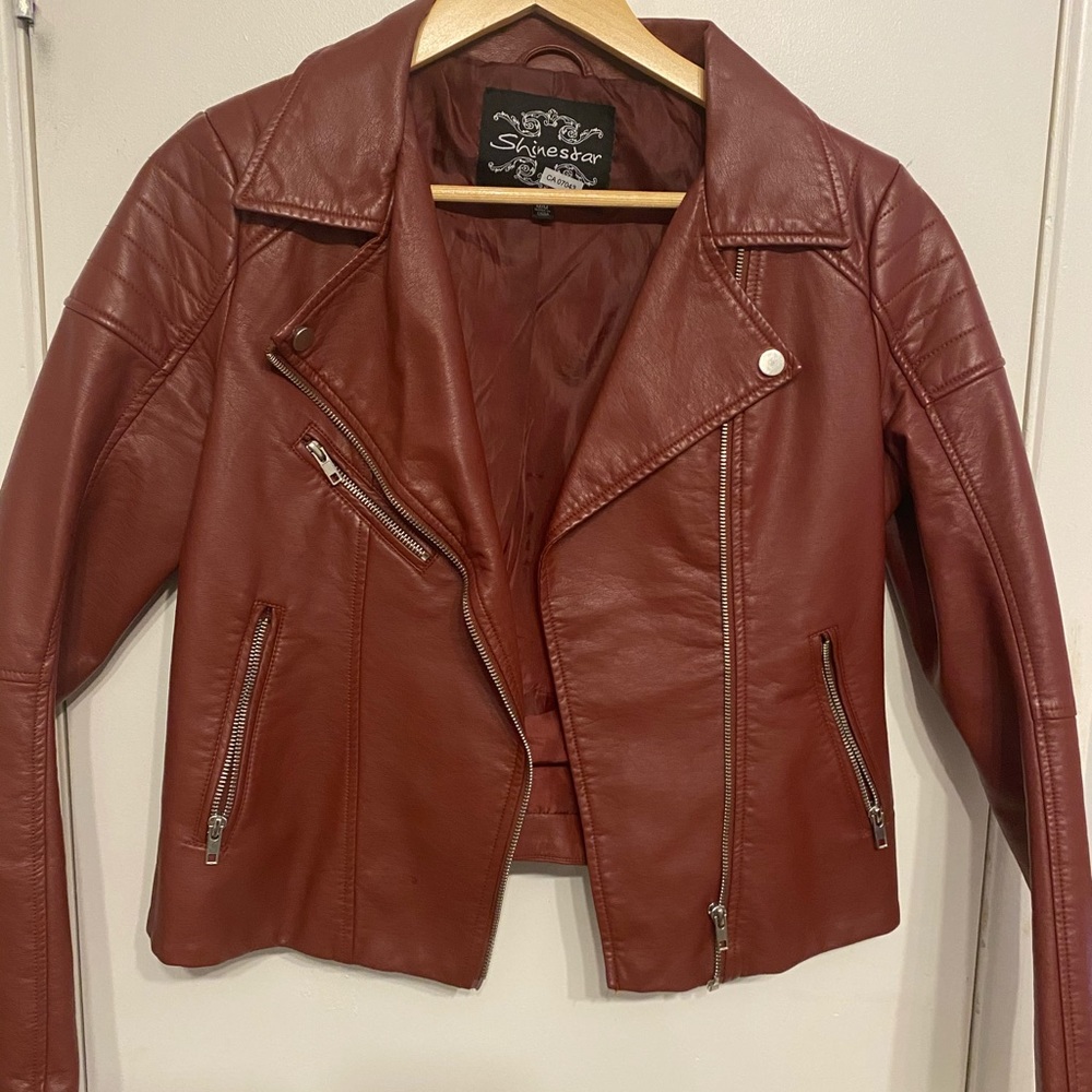 Red leather jacket